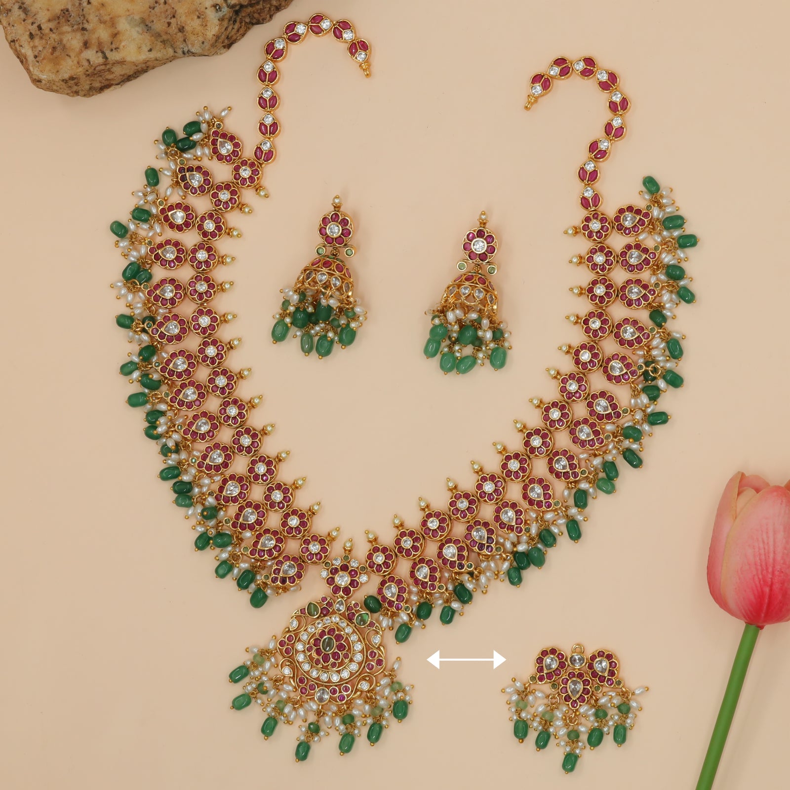 Antique Pushpika Long Haara Set