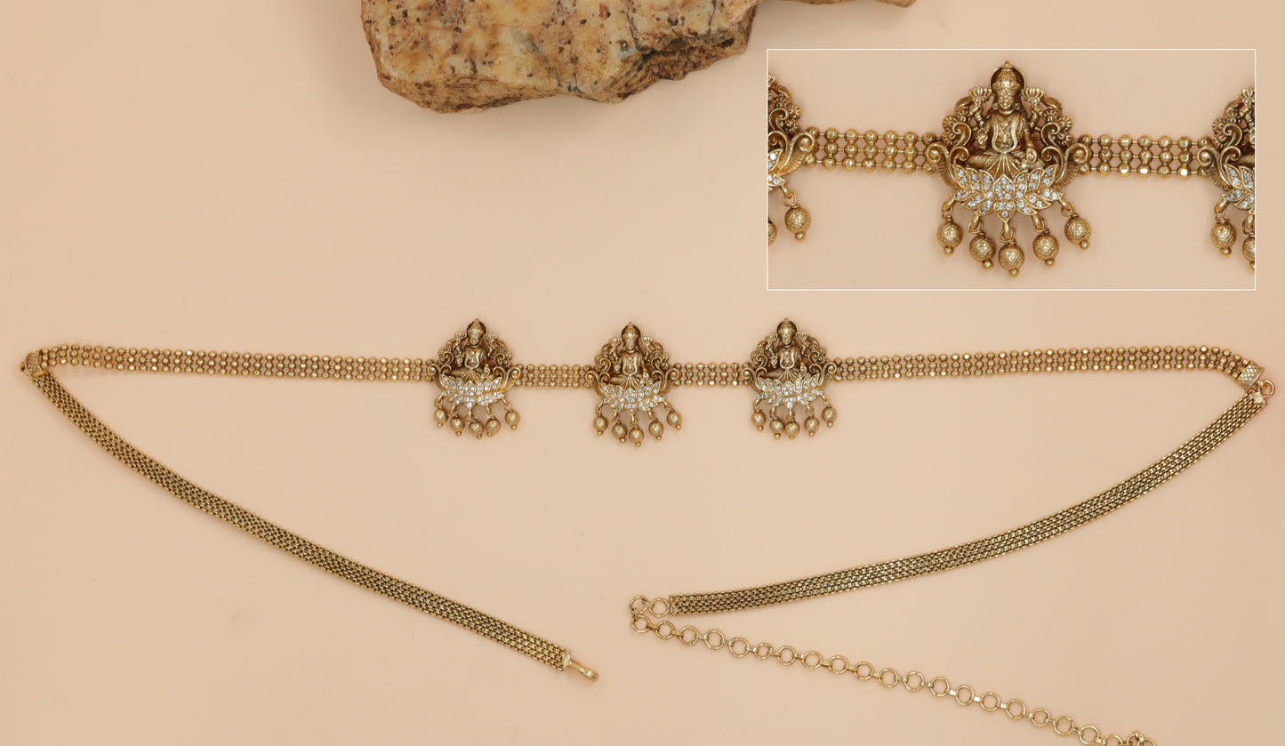 Antique Lakshmi Triple Motif Waist Belt