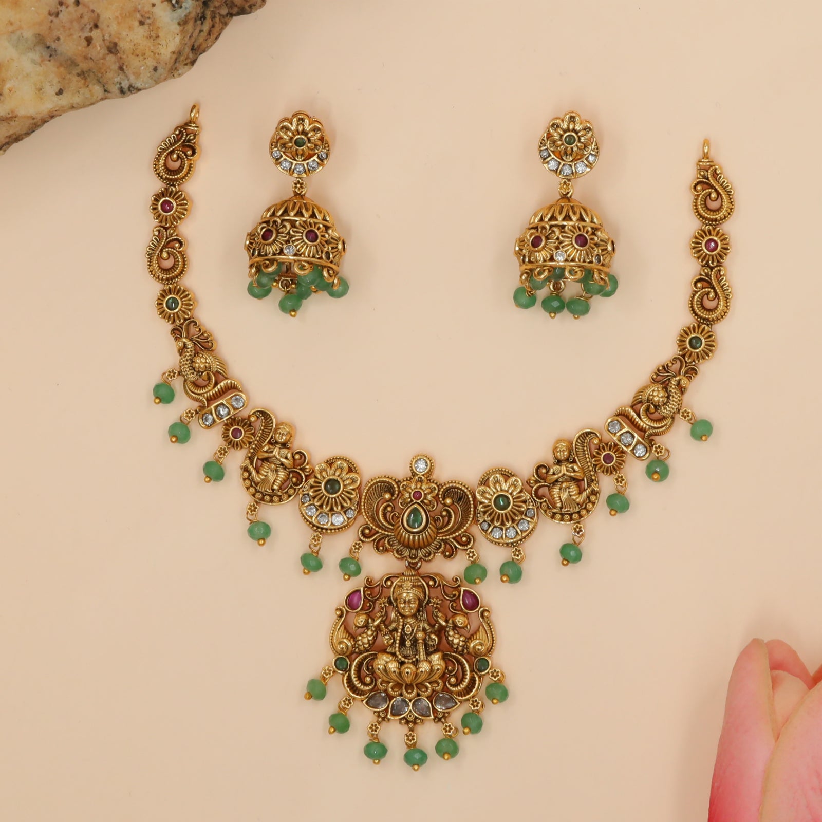 Antique Sri Lakshmi Traditional Necklace Set
