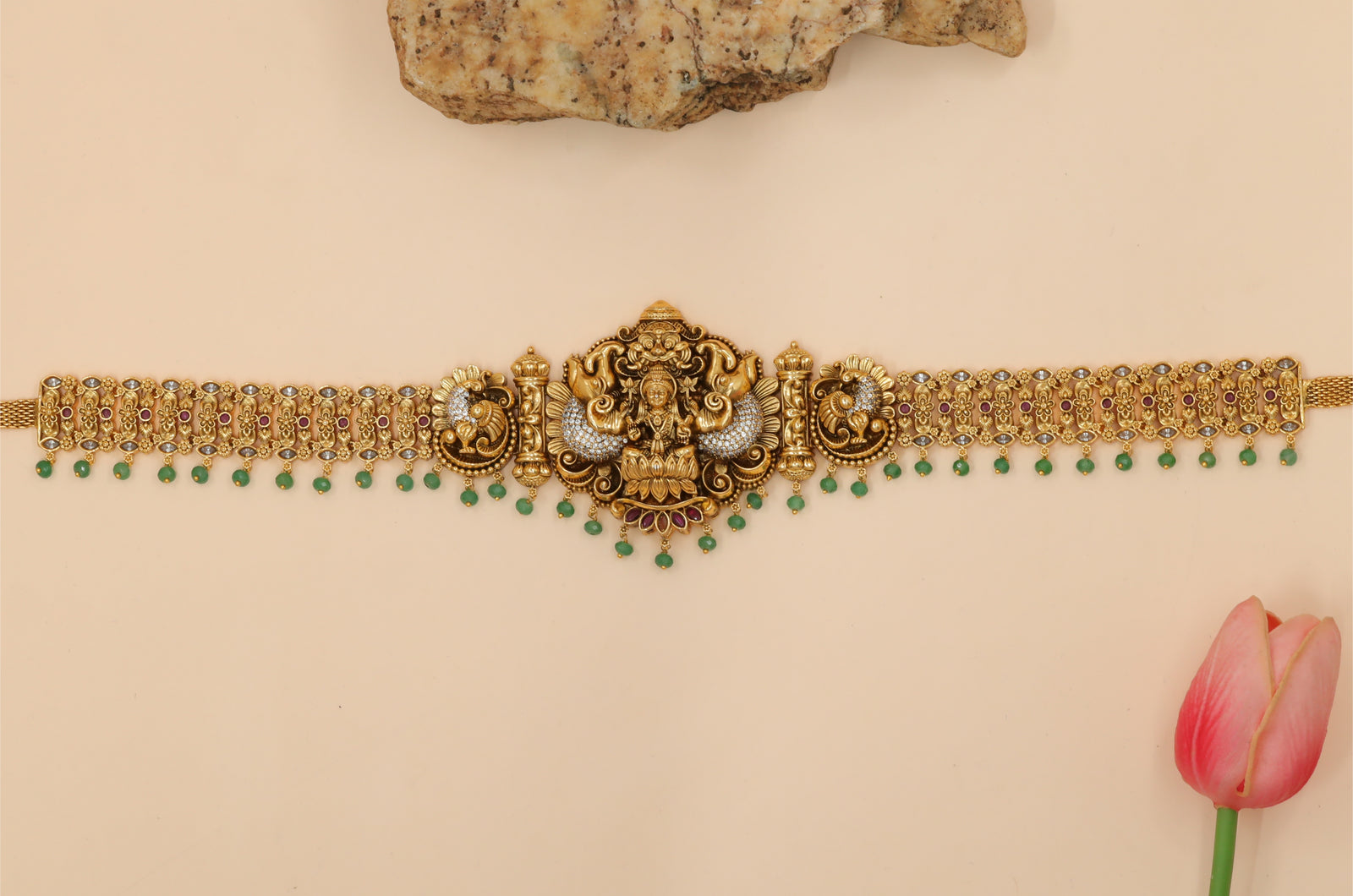 Antique Gajalakshmi Temple Waist Belt