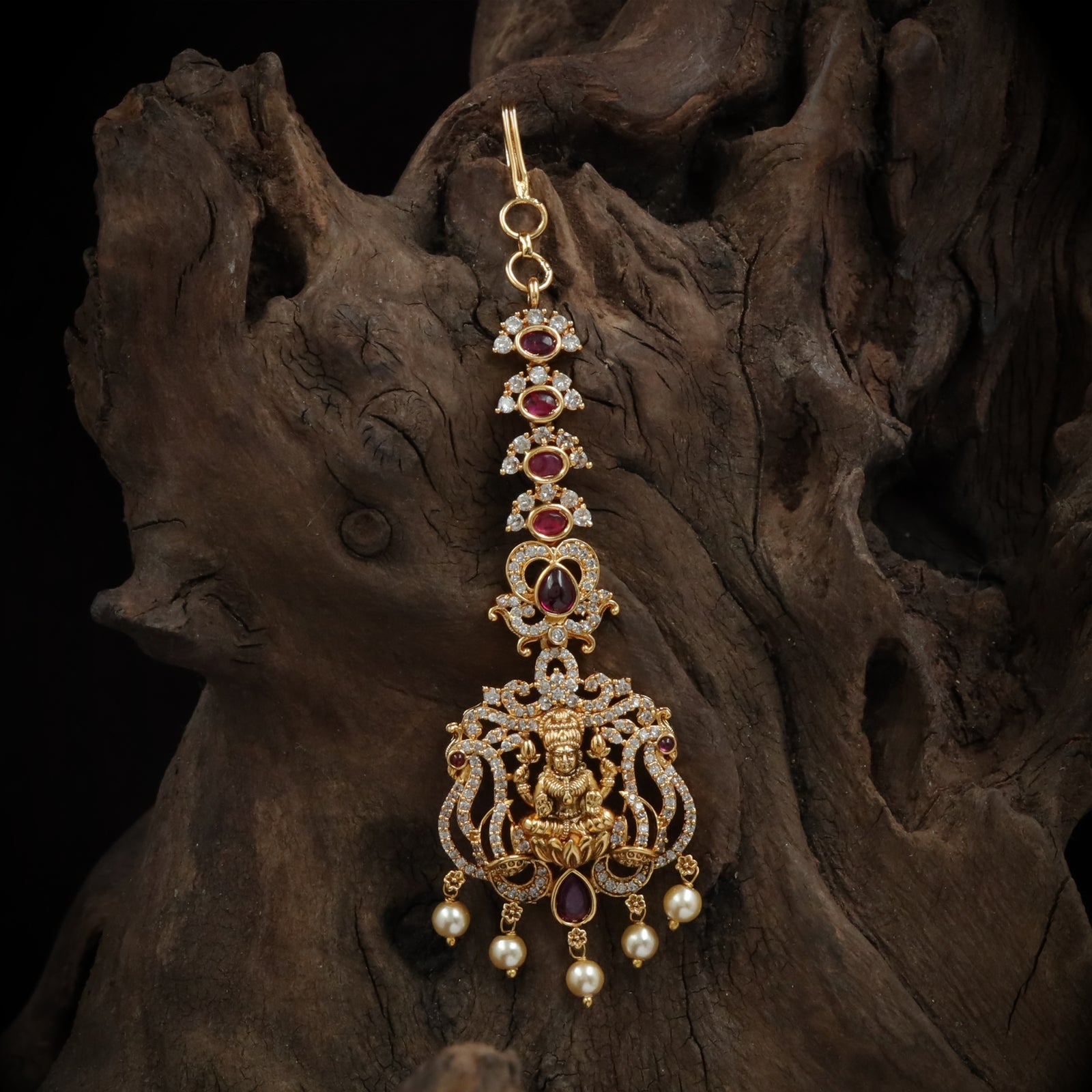 Antique Peacock Lakshmi Maang Tikka