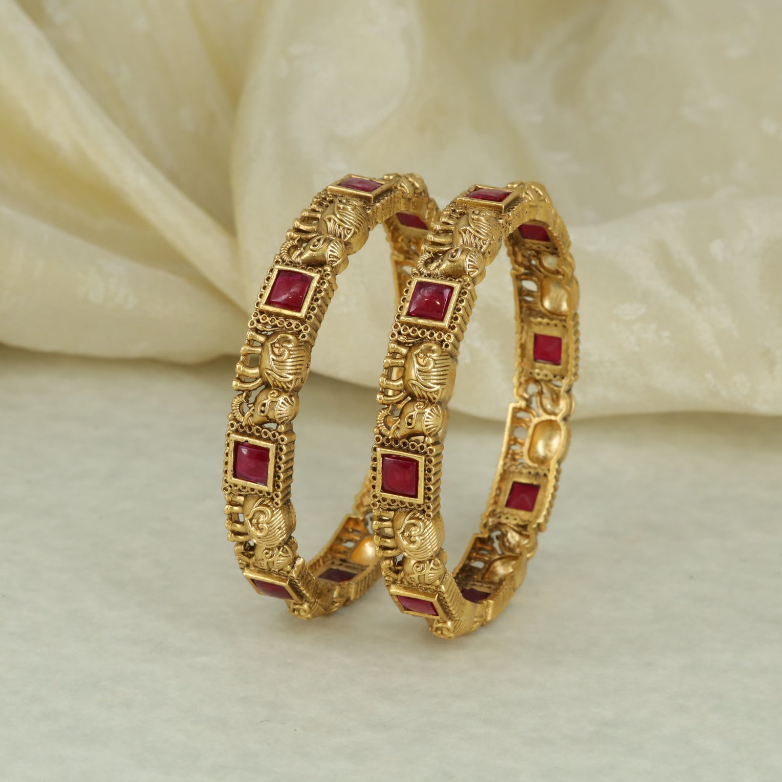 Antique Elephant Motif Bangles