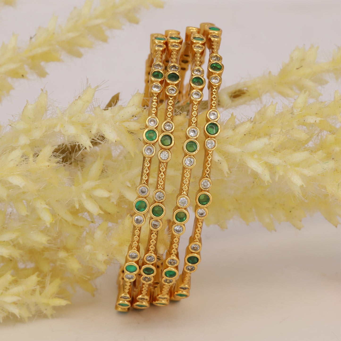 Antique Linear Gemstone Bangles