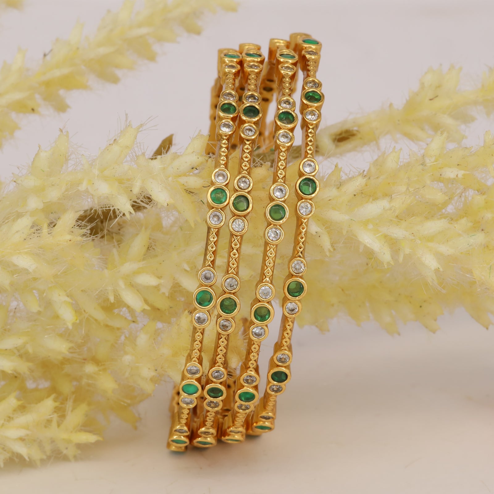 Antique Linear Gemstone Bangles