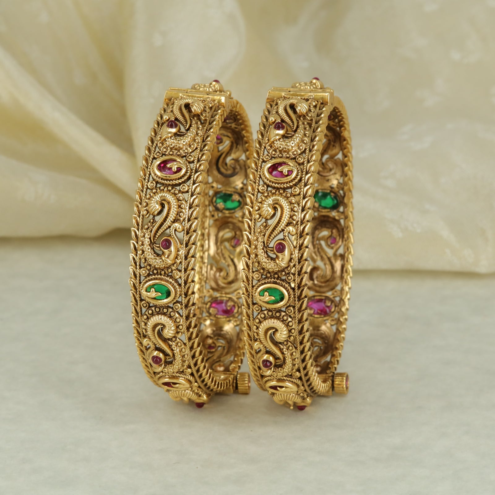 Antique Peacock Heritage Bangle Set