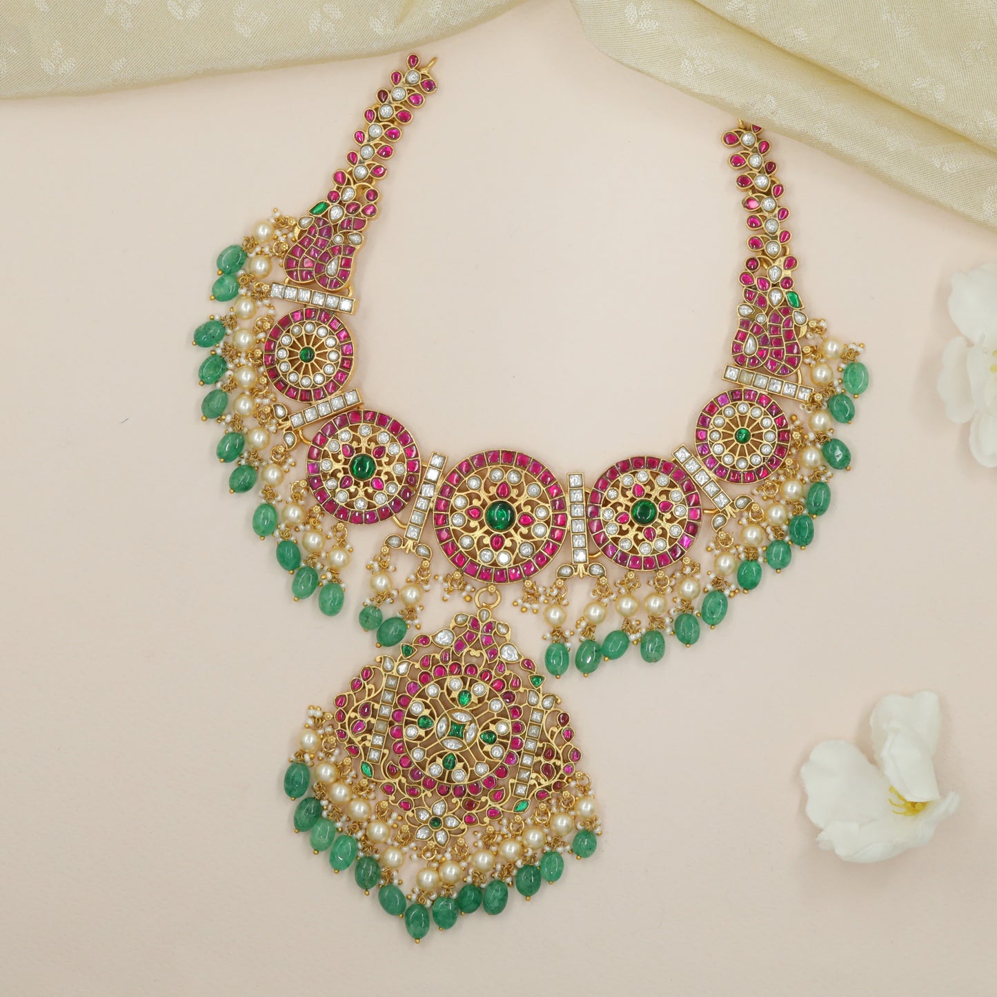 Ratna Rosette Jadau Necklace Set