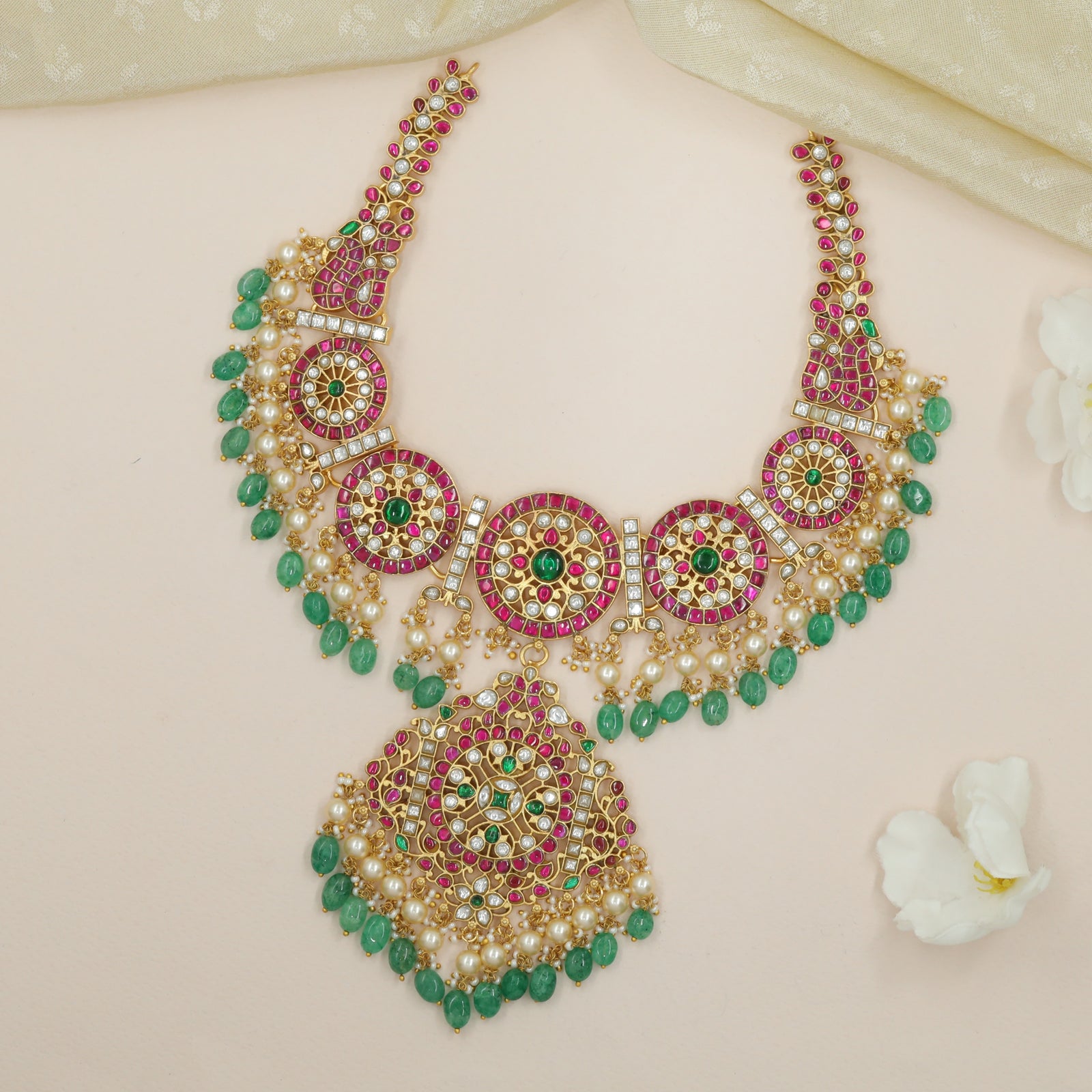 Ratna Rosette Jadau Necklace Set