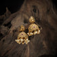 Ranjani-Peacock Design Pearl Dome Jhumkas