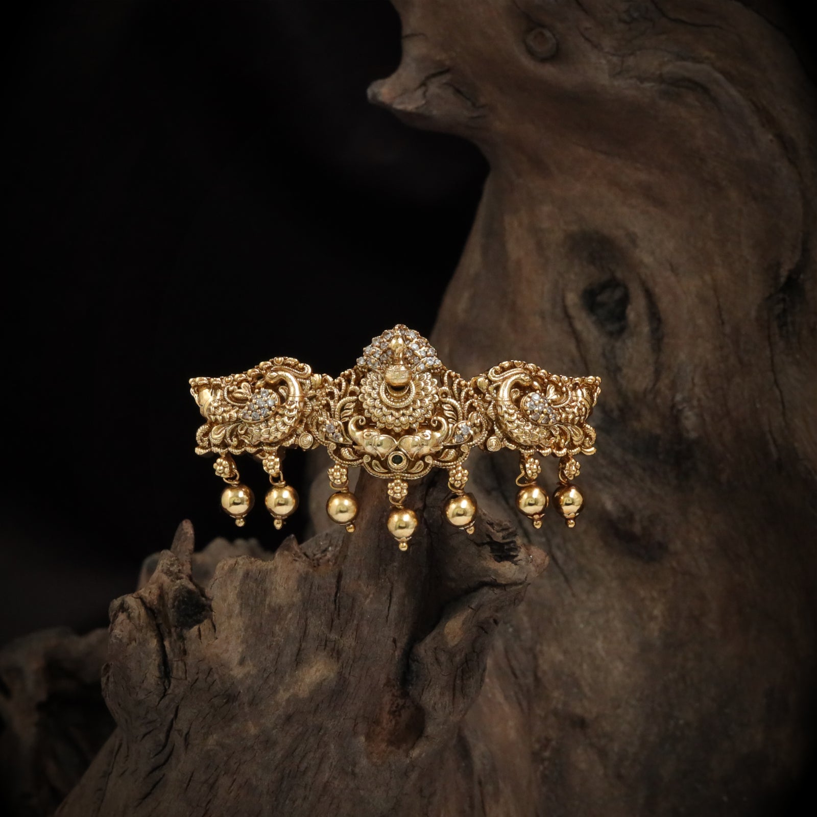 Antique Goddess Lakshmi Ornate Panel Hair Clip