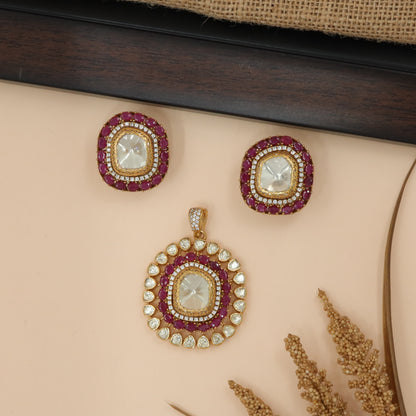 Framed Sun Design Pendant Set