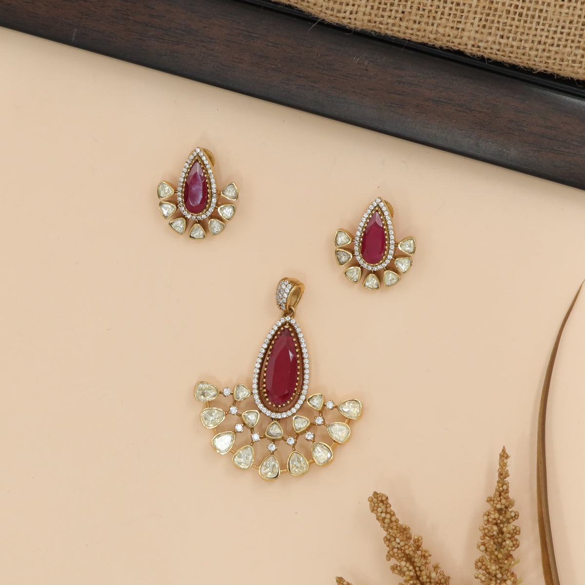 Radiant Teardrop Pendant Set