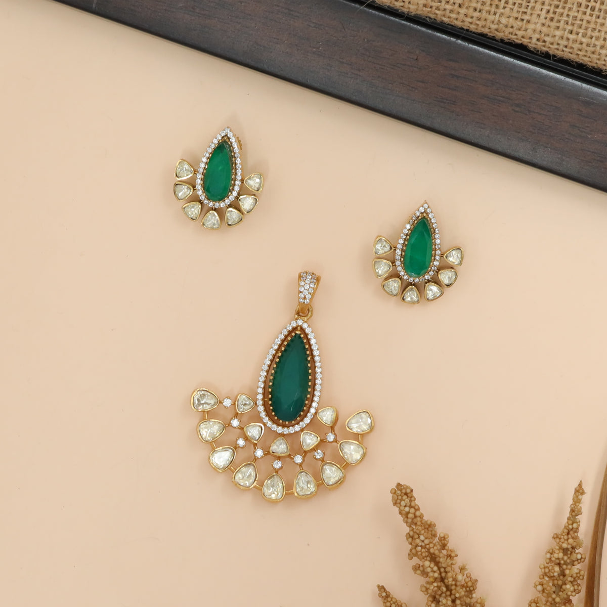Radiant Teardrop Pendant Set