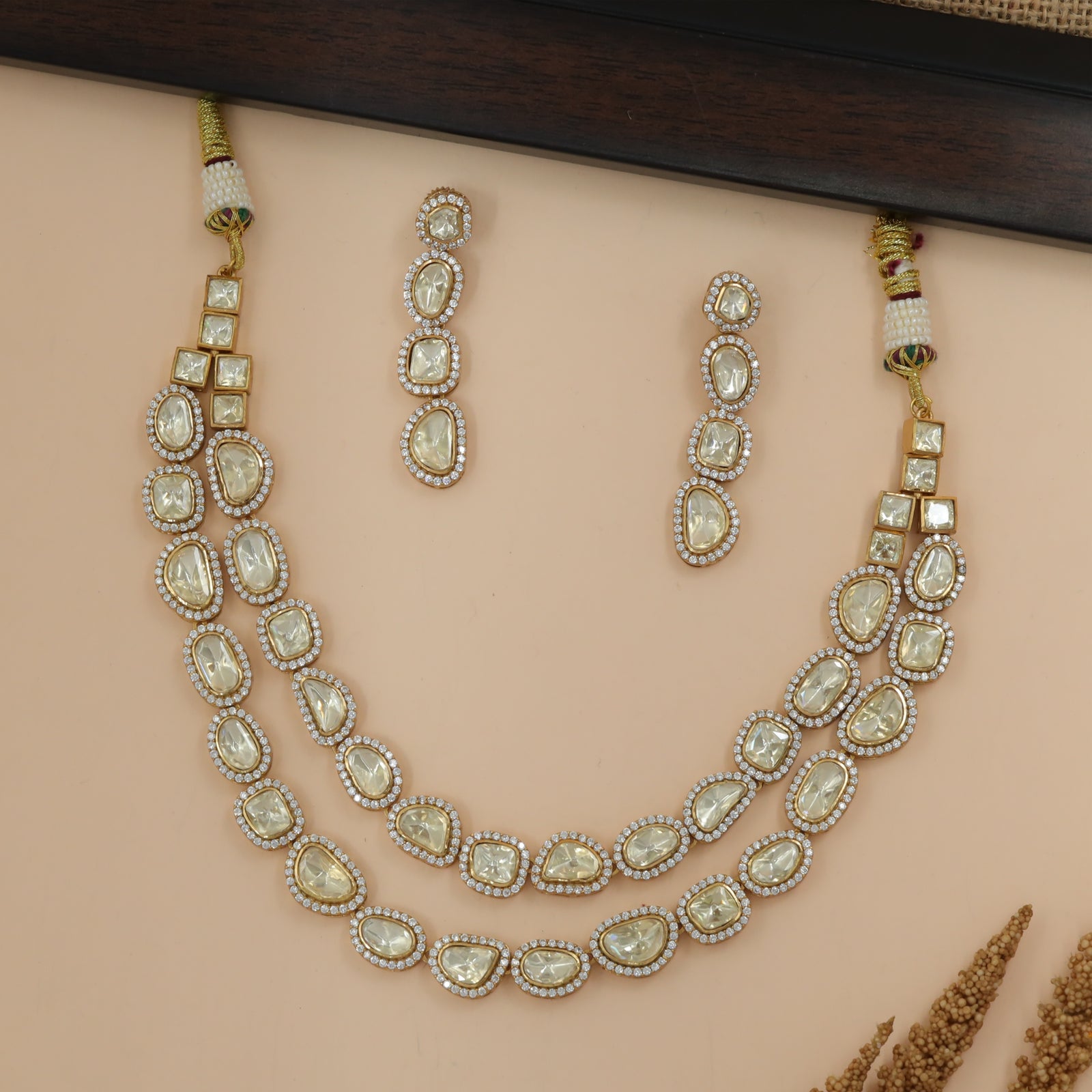 Double Row Oval Link Necklace Set