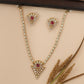 Linear Stone Necklace with Geometric Drop