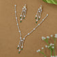 Sculpted Necklace with Y-Shaped Lariat Construction and Triple Drop Finish