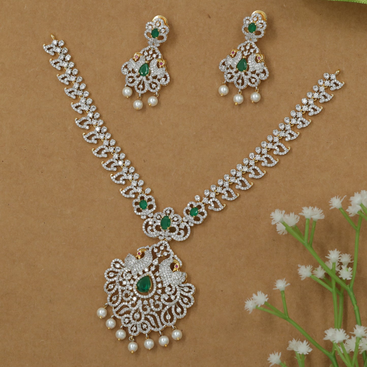 Sculpted Necklace with Interlinked Scroll Chain and Grand Medallion
