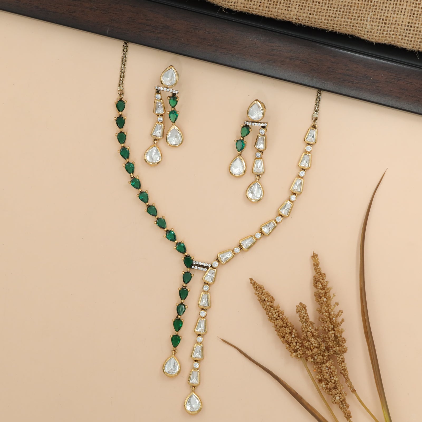 Asymmetric Y-Drop Necklace Set