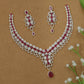 Contoured Necklace with Repeating Leaf Loops and Center Fall