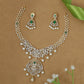 Royal Ruby & Pearl Drop Necklace Set with Sparkling Crystal Finish
