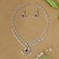 Premium Traditional Necklace With Pearl Lined Edge and Peacock Drop Pendant
