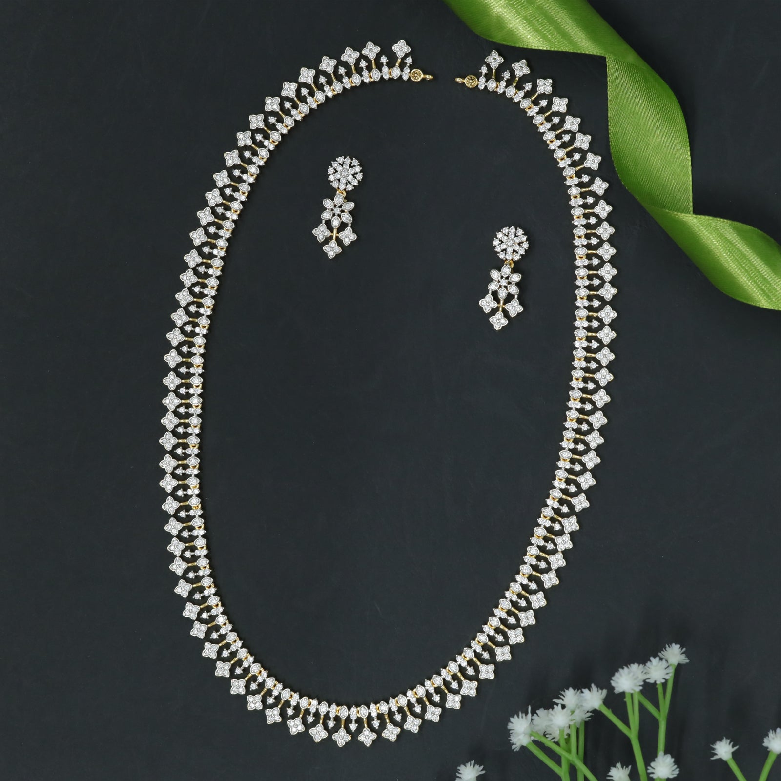Geometric Floral Linked Long Haara
