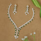 Dual-Tone Stone Flow Necklace with Central Drop Cascade Set