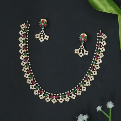 Sculpted Lattice Design Necklace with Rhythmic Drop Elements