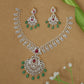 Graphic Loop Chain Necklace with Cascading Twin Peacock Drop Center