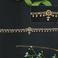 Refined Stone Waist Belt with Flower Ornamental Center Detail
