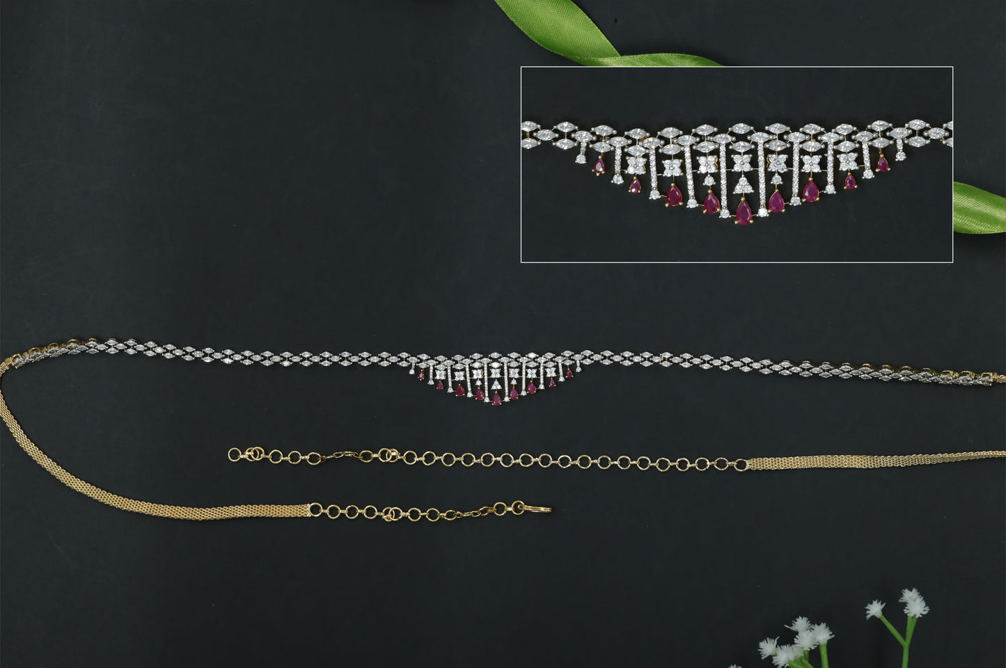 Elegantly Structured Waist Belt with Central Drop Focus