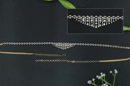 Elegantly Structured Waist Belt with Central Drop Focus
