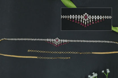 Luxury Petal-Form Waist Belt with Graduated Drop Center
