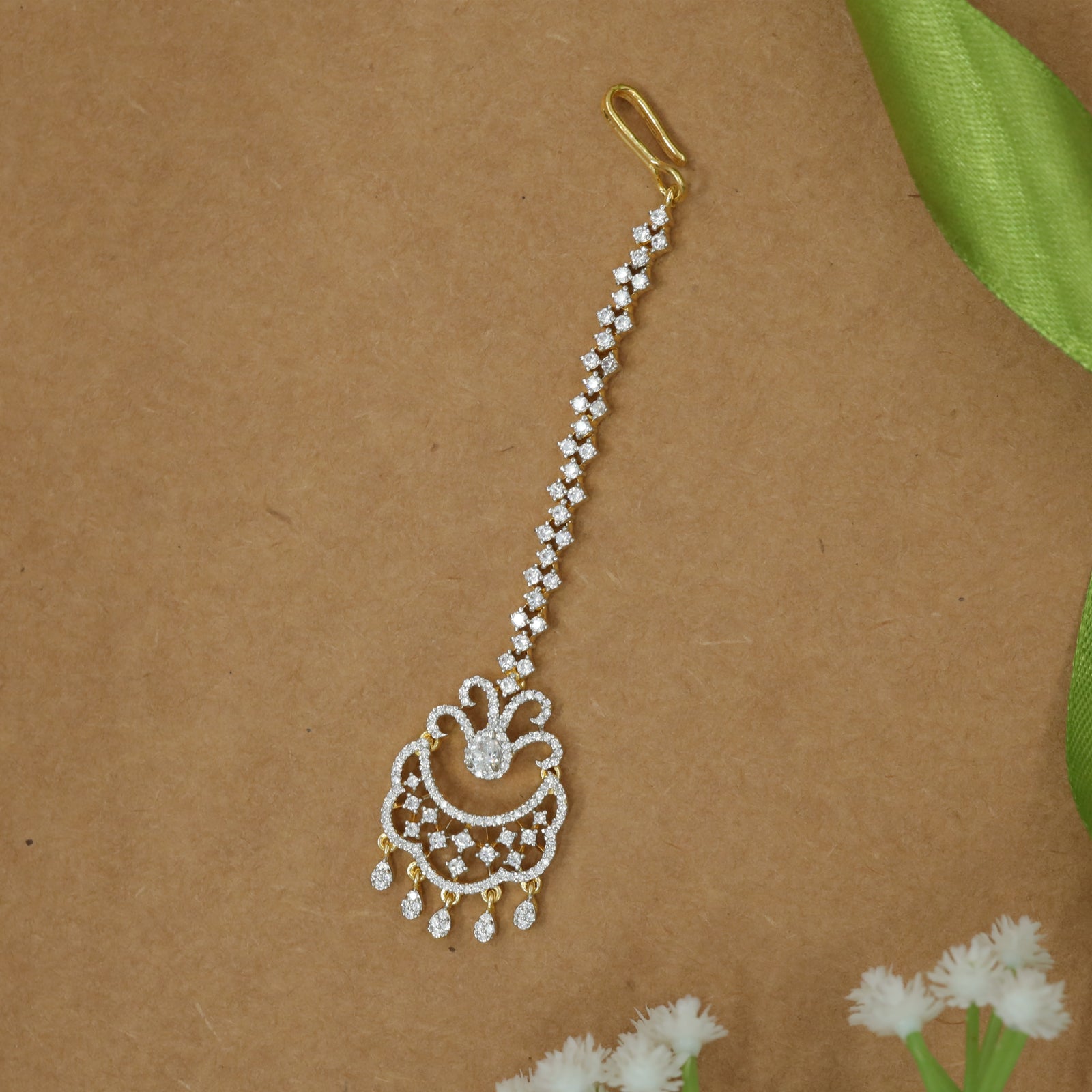 Crystal Vine Tikka with Decorative Danglers