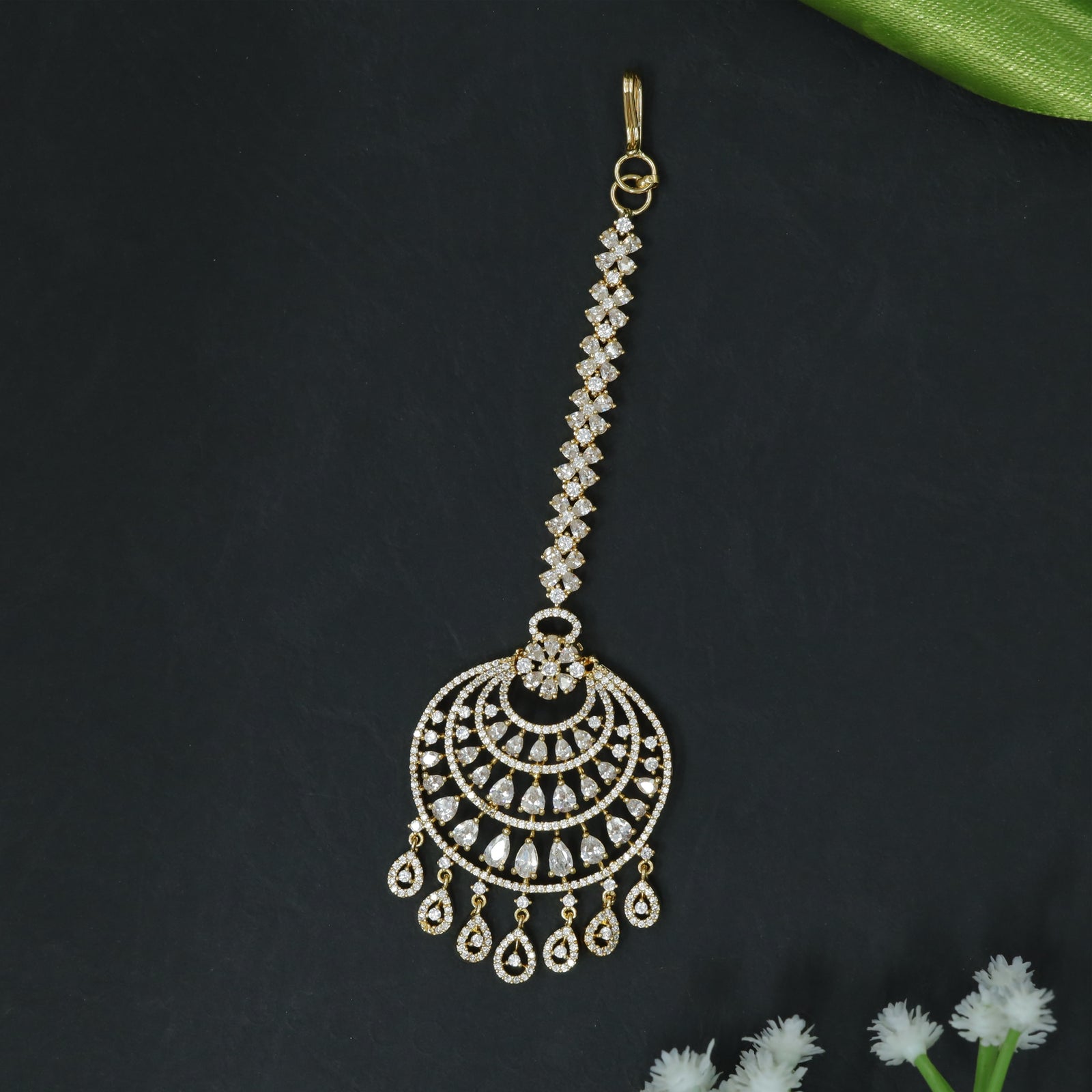 Tikka with Zigzag Stone Stem and Tiered Arc Base
