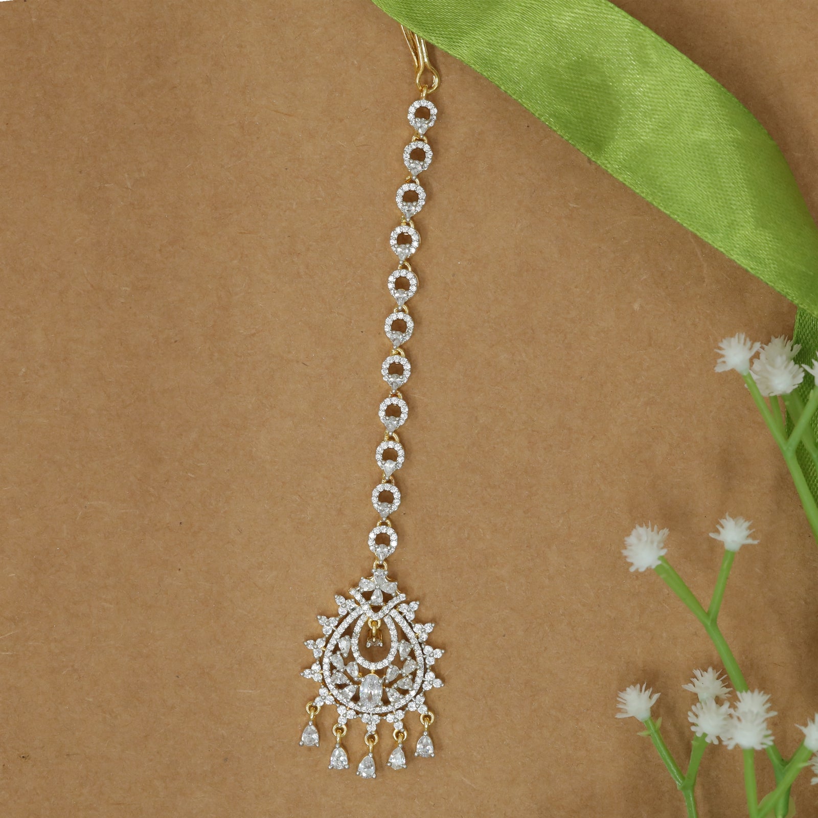 Long Ringline Tikka with Curved Drop Accent