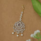 Detailed Lattice Flower Design Tikka with Balanced Pearl Ends