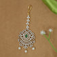 Detailed Lattice Flower Design Tikka with Balanced Pearl Ends