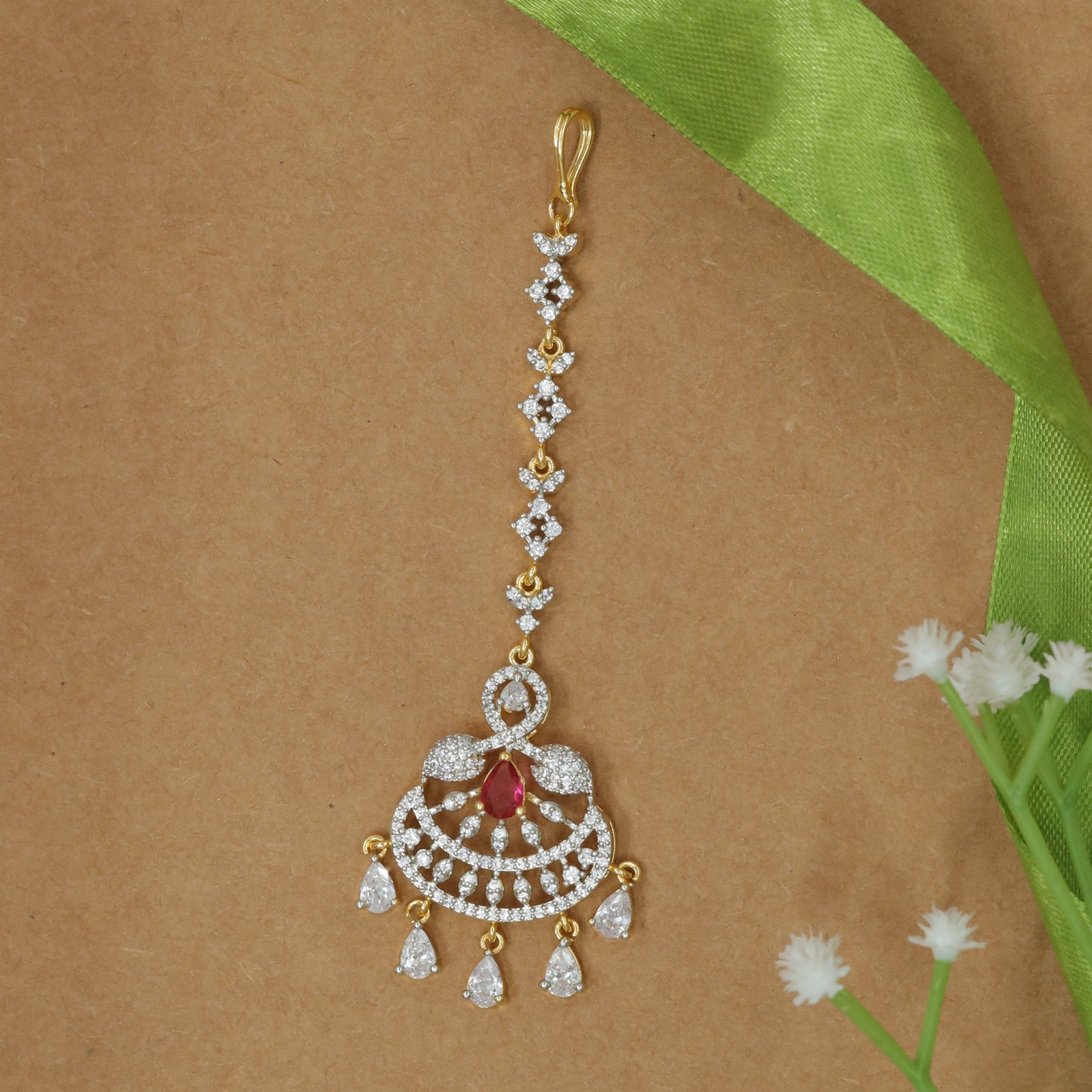 Contemporary Long Tikka with Arched Drop Detail