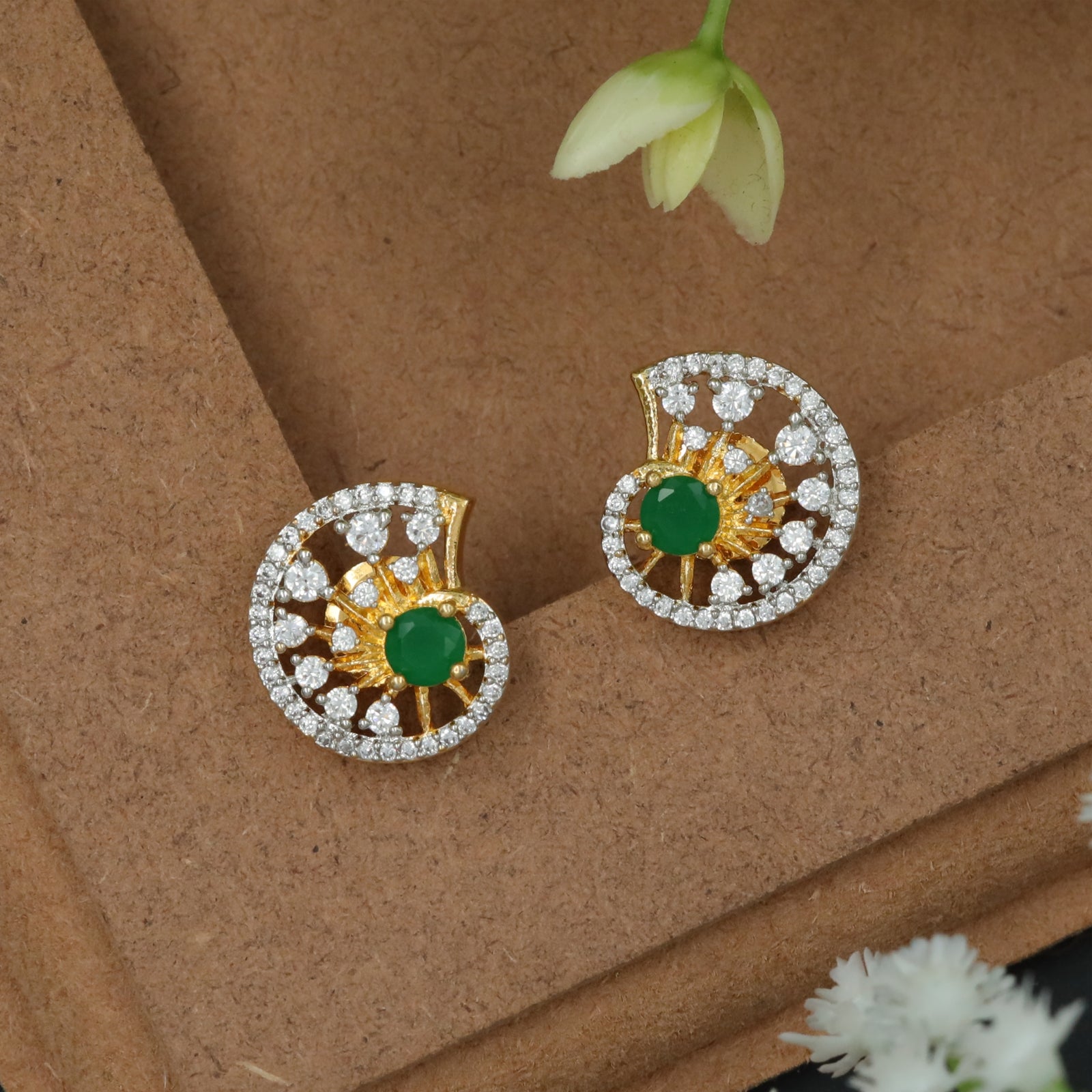 Sunray Pattern Studs with Open Frame Finish