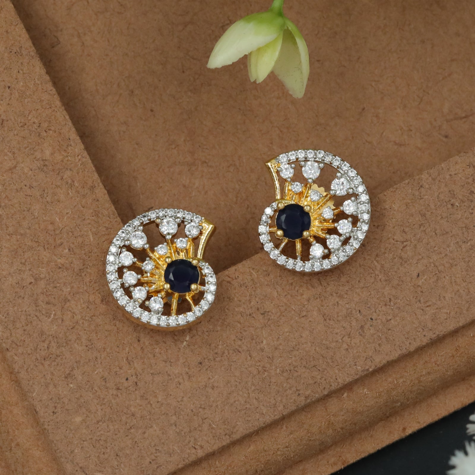 Sunray Pattern Studs with Open Frame Finish