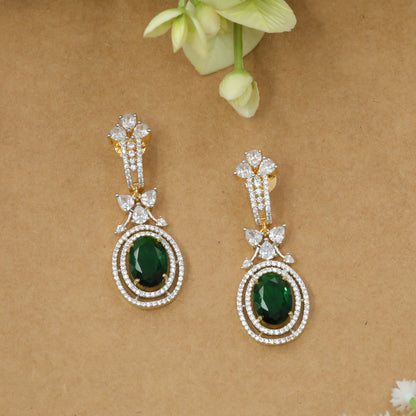 Elegant Oval Drop Hangings with Floral Link Detail