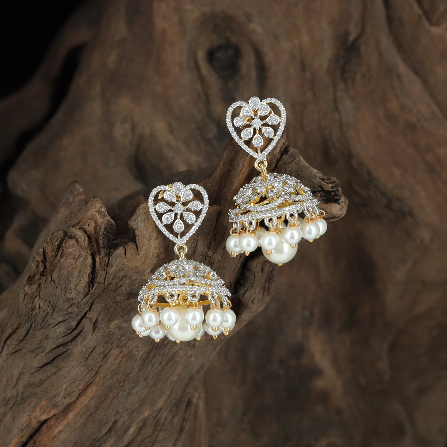 Elegant Heart Jumka with Rounded Dome Profile
