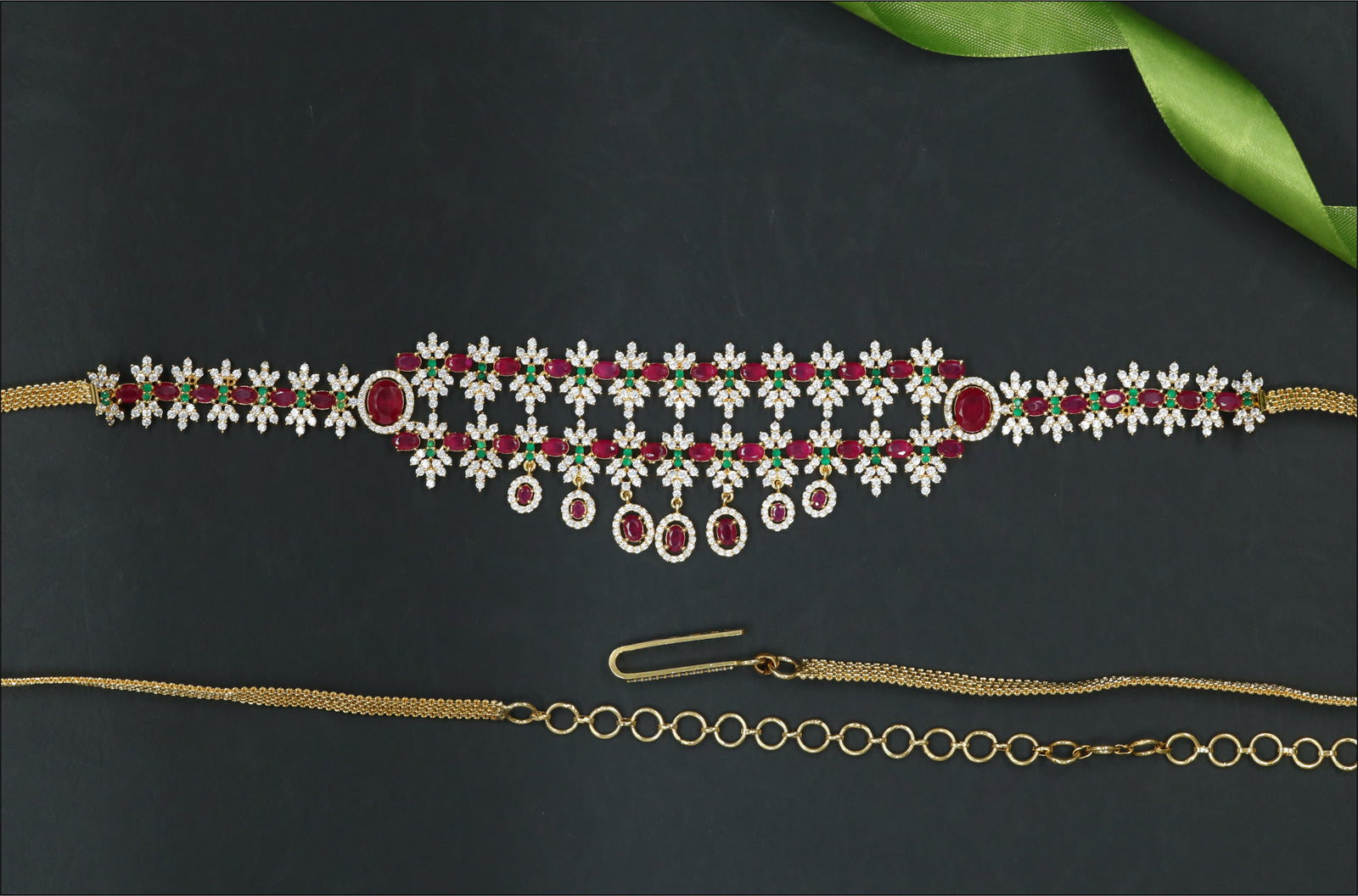 Decorative Line Waist Belt with Balanced Hanging Ovals