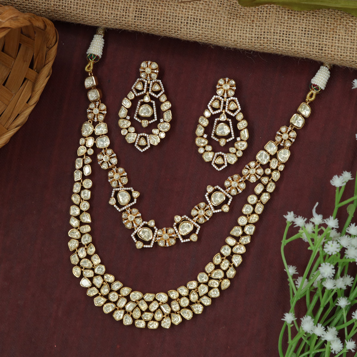 Heritage Cascade Necklace with Broad Curved Spread