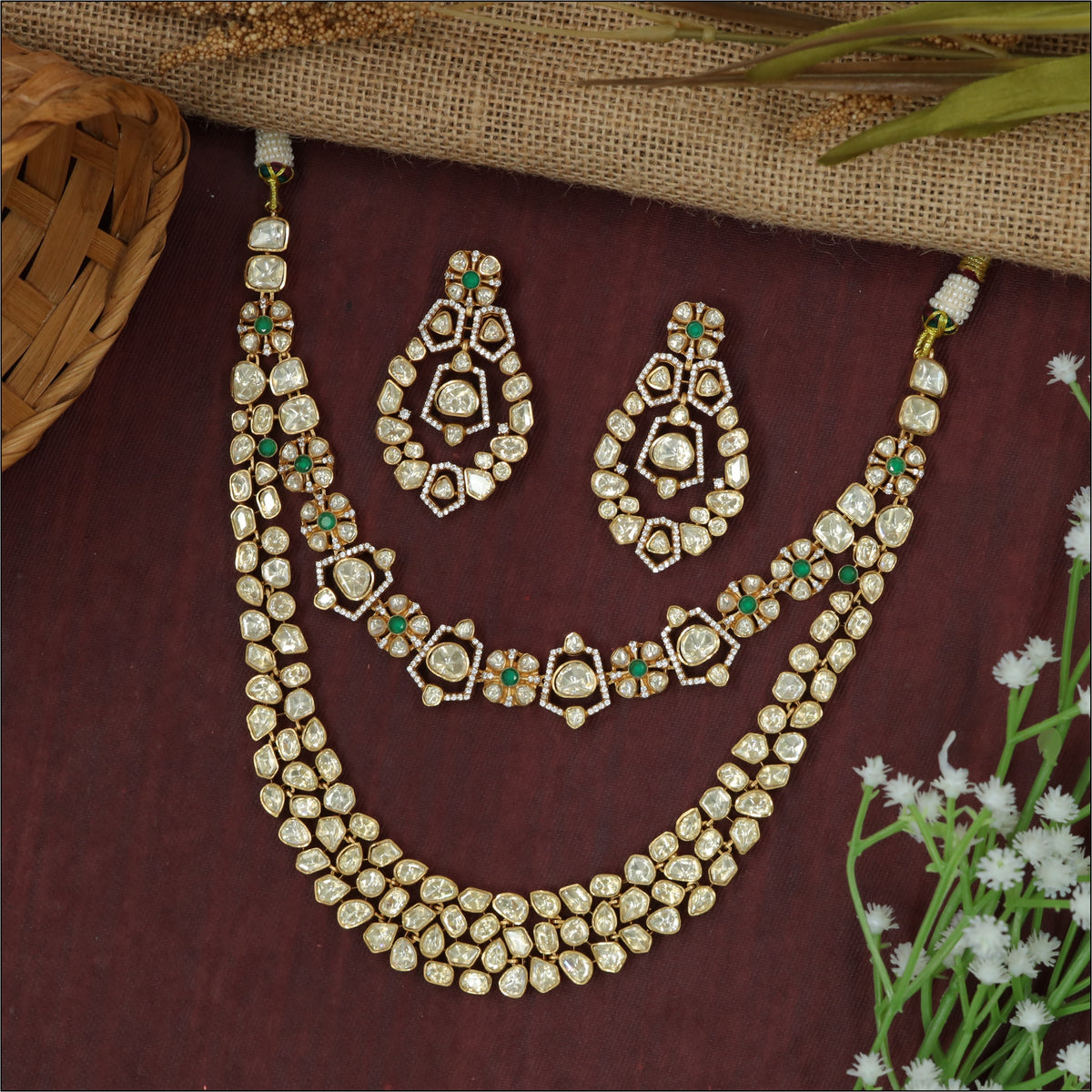 Heritage Cascade Necklace with Broad Curved Spread