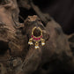 Beautiful Inset Stone Arc Hoop Jadau Nose Ring with Drops