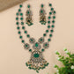 Flowing Oval Motif Long Haara with Hanging Beads