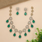Teardrop Stone Victorian Necklace with Interlinked Floral Frames