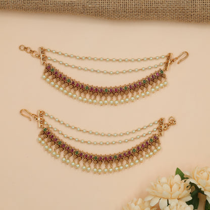 Antique Mati Featuring Teardrop Stone Units and Pearl Drops