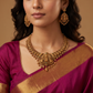 Temple Necklace with Lakshmi Centre, Elephant Flanks, and Peacock Detailing